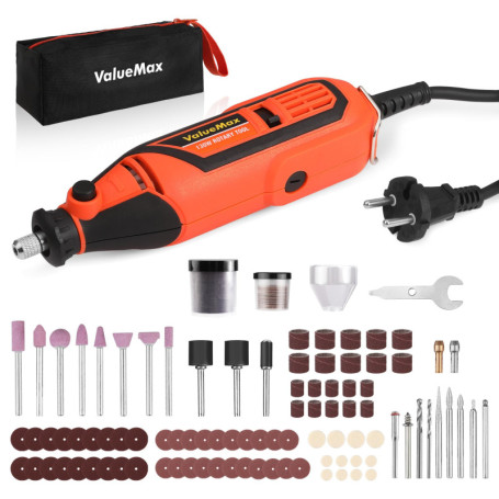 ValueMax Outil Rotatif Multifonction 130W avec 120 Accessoires, 5 Vitesses Variables 35000 tr/min, Mini Ponceuse Electrique pour