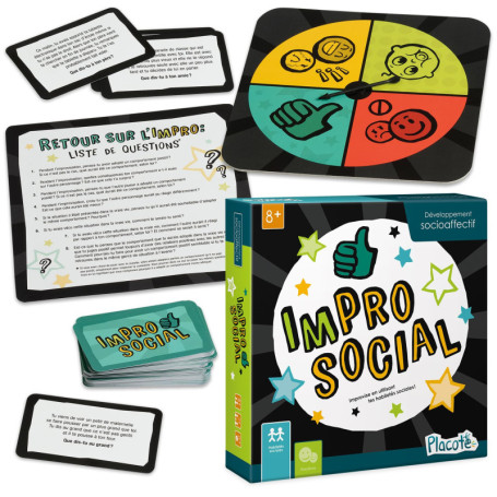 Placote – ImProsocial – éducatif – Jeu d’apprentissage pour le développement des habiletés sociales – Jeu d’improvisation pour l