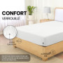 Utopia Bedding Drap Housse - Blanc, 200 x 220 cm - Coupes de 35 cm pour Matelas épais - Microfibre brossée