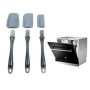Amazon Basics Lot de 3 spatules en silicone, Rectangulaire, Gris/Or, 6.5 x 2.01 x 26.01 cm