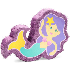 Pinata sirène pour les décorations de fête d'anniversaire pour filles (petite taille, 40 x 29 x 8 cm)