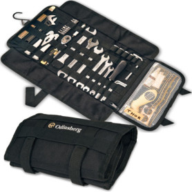 Odinsberg Sac à Outils Moto Enroulable - Outils NON inclus - Sacoche avec 56 élastiques, poche, système MOLLE et double fermetur