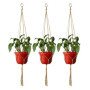 4PCS Suspension Macramé pour Plante, Corde de Coton Plante Cintre, Tissés à la Main Porte Pot de Fleurs pour Maison Bureau Balco