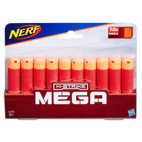Nerf-N- Strike Mega Series Dart, 10-Pack Blaster Jouet, Uni, A4368000, Rouge, Standard