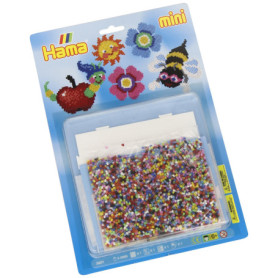 Hama - 5601 - Loisirs Créatifs - Blister 5000 Perles à Repasser + 1 Plaque - Taille Mini - Nature