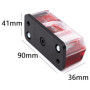 Lot de 2 feux de position latéraux rouge/blanc, Feu gabarit 90 x 41mm, Livré AVEC ampoule 12V remorque camping-car caravane