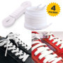 MARKETIFAR Lacets Blancs pour Baskets-4 Paires Lacet Blanc-Lacet Chaussure-Parfait pour Converse Haute-Lacets blancs plats-120 c
