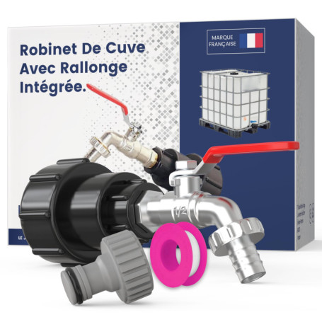 "Robinet Cuve 1000L 1/2 S60X6 IBC- Extension Intégrée,raccord cuve 1000 litres,conçu et spécialement adapté à l'utilisation des 
