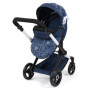 Bayer Design 17073AB Landau pour poupée Combi Xeo, Poussette de poupée, réglable en Hauteur, Convertible, Sac, Bleu