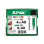 SPAX Set de vis(universelle 4,5x45) à cheville(expansion SD 6x30)Ø6 200 pièces, WIROX A9J,T-STAR plus T20, pour la fixation dans