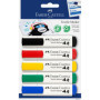 FABER-CASTELL 205066 - Set de marqueurs pour textiles pour tissus clairs, crayons pour tissus en 5 couleurs standard et crayon p