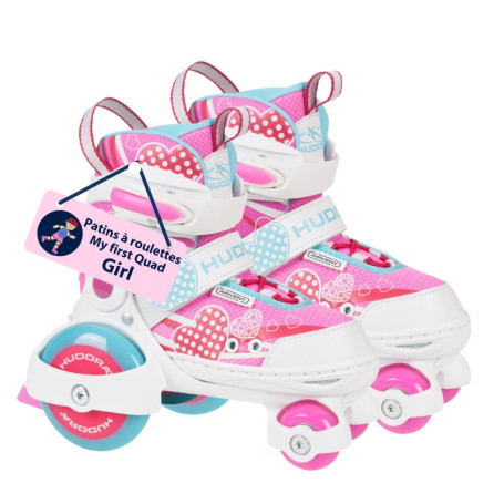 HUDORA Patins à roulettes My First Quad en différentes tailles & couleurs - Rollers à taille réglable de qualité pour enfants ju