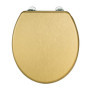WENKO Abattant WC Mod. Aldeno or mat | Siège WC en MDF FSC doré avec fixation en acier inoxydable | Design élégant et résistant 