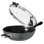 STONELINE Future Poêle Wok 32 cm, avec Couvercle Passoire et Poignée Amovible, Compatible à l'Induction et Four, Revêtement Anti