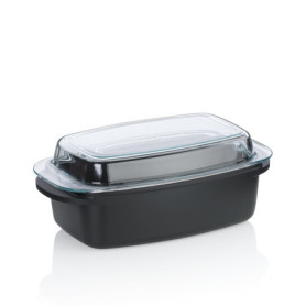 kela Cocotte avec couvercle 4,5 litres ATURA, cocotte rectangulaire adaptée à l'induction, convient au four, fonte d'aluminium à