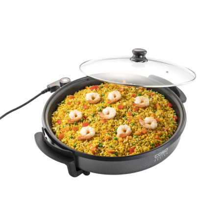 CASO Poêle à frire professionnelle - Poêle électrique multi-usages pour pizzas, hamburgers, légumes, etc. jusqu'à env. 240 °C, m