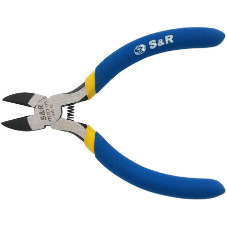 S&R Pince coupe câble électrique 115x18 mm, acier Cr-V et poignée avec revêtement PVC