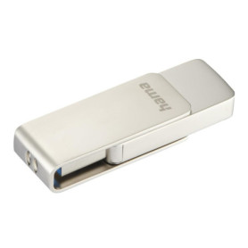 Hama Rotate Pro Clé USB 3.0 - Flash Drive 256 Go, Vitesse jusqu'à 100 Mo/s, Clef avec connecteur USB A, pour PC/Mac - Argenté