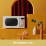 COMFEE' Micro-ondes Rétro avec 8 MENUS PRÉRÉGLÉS , 5 Niveaux de Puissance de Cuisson, 20 L, 800 W, Cuisson Express 30S, CMSRO 20