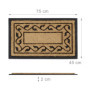 Relaxdays Paillasson fibres de coco 75x45 cm tapis de sol antidérapant motif décoratif, nature, 80 x 150 cm