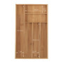 relaxdays Range-Couvert, 6 Compartiments, Bambou, ustensiles de Cuisine, Organiseur de tiroir, 5 x 27,5 x 46 cm, Nature, Bamboo