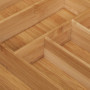 relaxdays Range-Couvert, 6 Compartiments, Bambou, ustensiles de Cuisine, Organiseur de tiroir, 5 x 27,5 x 46 cm, Nature, Bamboo