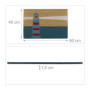 relaxdays Paillasson Coco, 40 x 60 cm, Tapis d’entrée Motif Phare, antidérapant, intérieur et extérieur, Multicolore