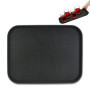 Relaxdays Plateau de Service, Lot de 2, Surface antidérapante, Forme rectangulaire, Restaurant, LxP: 46 x 35 cm, Noir