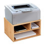 Relaxdays Support imprimante pour Bureau, 3 Compartiments, Rangement, HxLxP: 22 x 40 x 30 cm, Organiseur Bambou, Nature