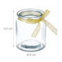 Relaxdays Photophores, Lot de 12, Verre, extérieur & intérieur, H x D: 9,5 x 8 cm, bougeoirs à nœud, Transparent - doré