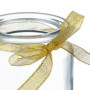 Relaxdays Photophores, Lot de 12, Verre, extérieur & intérieur, H x D: 9,5 x 8 cm, bougeoirs à nœud, Transparent - doré