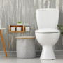 Relaxdays Dérouleur Papier Toilette avec étagère, Support en Bambou, Compartiment, HxLxP : 17x50x18 cm, Nature - Blanc