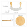 Relaxdays Hachoir Berceuse avec Planche, Bambou & Acier Inoxydable, Couteau à Herbes, Plateau de 25 cm, Nature - argenté