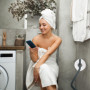 Relaxdays Serviteur WC, Non Fixe, Support pour Papier Toilette, Brosse et Porte-Brosse, 75x18,5x18,5 cm, Noir - Gris