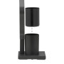 Relaxdays Serviteur WC, Non Fixe, Support pour Papier Toilette, Brosse et Porte-Brosse, 75x18,5x18,5 cm, Noir - Gris