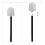 Relaxdays Serviteur WC, Non Fixe, Support pour Papier Toilette, Brosse et Porte-Brosse, 75x18,5x18,5 cm, Noir - Gris