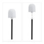 Relaxdays Serviteur WC, Non Fixe, Support pour Papier Toilette, Brosse et Porte-Brosse, 75x18,5x18,5 cm, Noir - Blanc