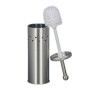 Relaxdays Serviteur WC, HxLxP: 78,5x17x17 cm, Porte-Papier Toilette, Brosse WC & Support, Acier Inoxydable, argenté