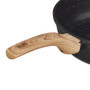 Relaxdays Poêle à Frire, Anti-adhésive, sauteuse, 28 cm, en Aluminium, poignée Ergonomique, Induction, Wok, Noir/Nature