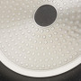 Relaxdays Poêle à Frire, Anti-adhésive, sauteuse, 28 cm, en Aluminium, poignée Ergonomique, Induction, Wok, Noir/Nature