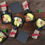 Relaxdays Dessous de Verre, Lot de 16, sous-Verres carrés, 10x10 cm, pour Boissons, raclette, en Ardoise, Anthracite
