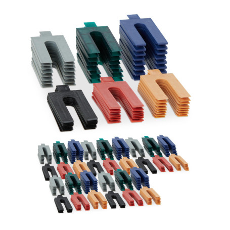 Relaxdays entretoise en Plastique, Lot de 288, Cales de vitrage en 6 Tailles, espaceurs, 1-6 mm, différentes Couleurs