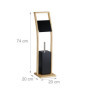 Relaxdays Serviteur WC, en Bambou, Non Fixe, Brosse et Porte-Brosse, H x L x P : 74 x 20 x 20 cm, Noir et Nature