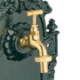 Relaxdays Fontaine extérieure de Jardin, Robinet, Design Antique, Fonte d’Aluminium, HLP : 40 x 24,5 x 15 cm, Vert/doré