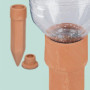 Relaxdays Cônes d'arrosage Terre Cuite, 4 pièces, Aide à l'arrosage avec Couvercle, pour Bouteilles de 1,5 l, Terracotta