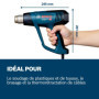 Bosch Professional Décapeur thermique GHG 23-66 (jusqu'à 650°C, 4 programmes personnalisables, buses incluses, set de gaines the