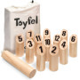 Toyfel Tölky Jeu de Quilles en Bois Finlandais - Jeu de Plein Air de 2 à 4 Joueurs - Echecs Suédois en Bois Écologique FSC® Jeu 