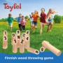 Toyfel Tölky Jeu de Quilles en Bois Finlandais - Jeu de Plein Air de 2 à 4 Joueurs - Echecs Suédois en Bois Écologique FSC® Jeu 