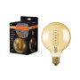 OSRAM Vintage 1906 gold tinted LED lamp, 7W, 600lm, globe shape with 125mm diameter & E27 base, warm white light, spiral filamen