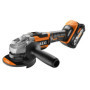 AEG - Pack 3 outils : Perceuse à percussion 18V, Perforateur brushless 18V, Meuleuse 125 mm Brushless 18V, 2 batteries 4,0 Ah, c